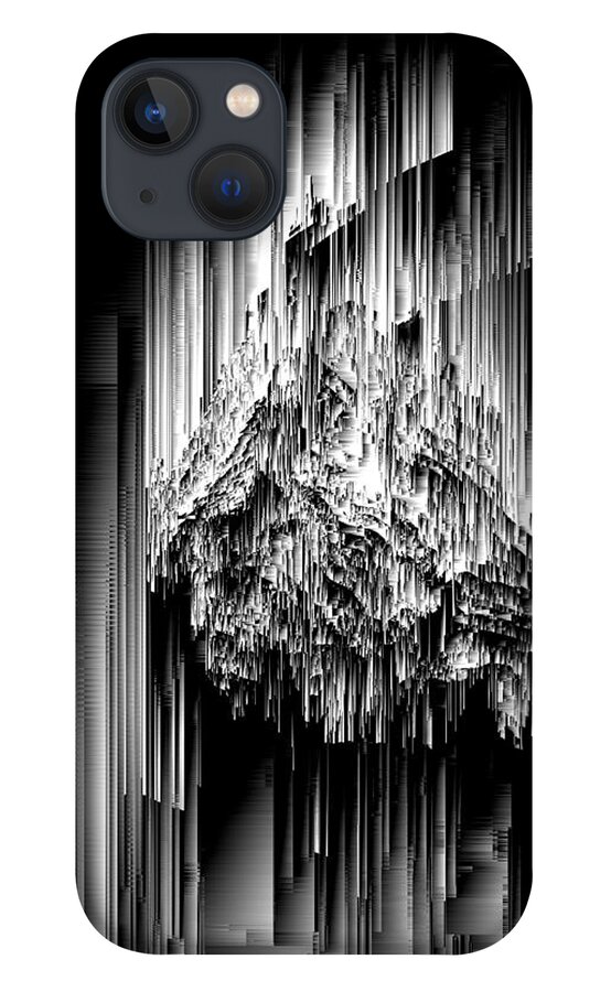 Glitch iPhone 13 Case featuring the digital art Haunted Static - Pixel Art by Jennifer Walsh