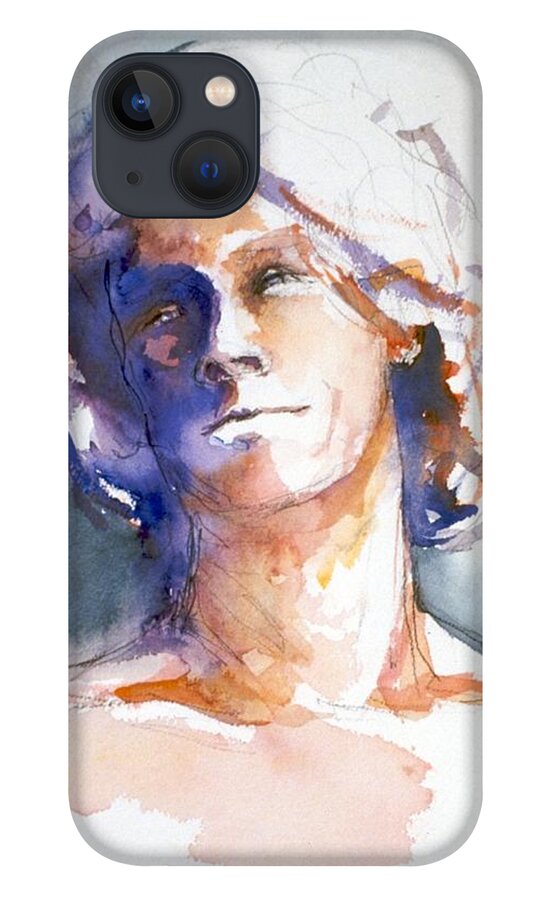Headshot iPhone 13 Case featuring the painting Head study 1 by Barbara Pease