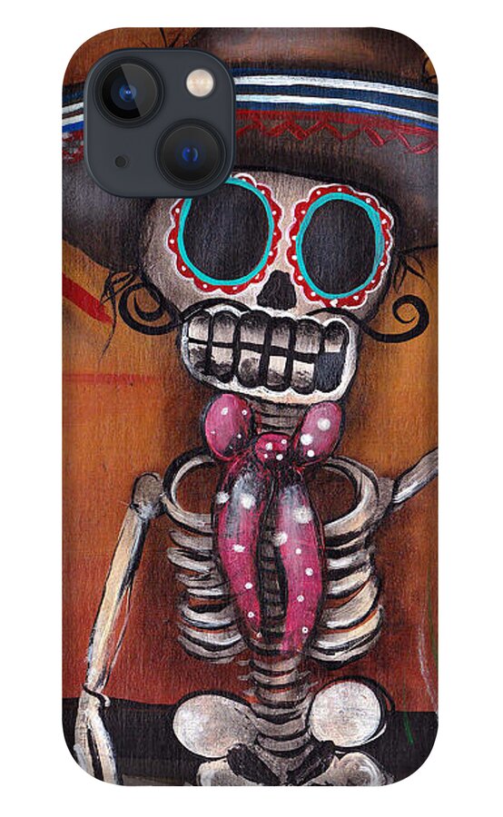 Day Of The Dead iPhone 13 Case featuring the painting Heat Wave by Abril Andrade