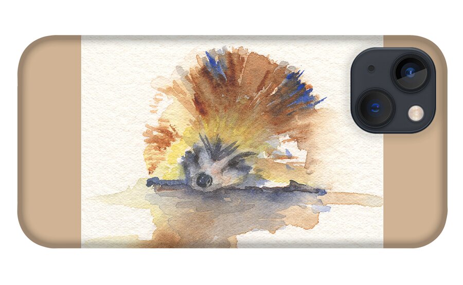 Hedgehog iPhone 13 Case featuring the painting Hedgehog by Marsha Karle