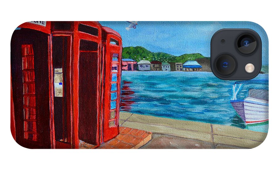 Grenada iPhone 13 Case featuring the painting Hello, it's me, I'm on the Carenage by Laura Forde