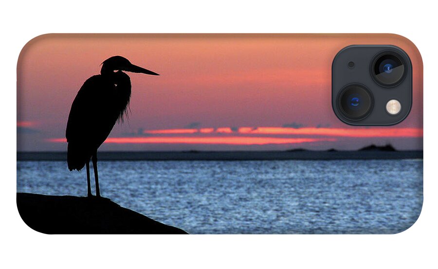 Heron iPhone 13 Case featuring the photograph Heron at Datbreak by Ted Keller
