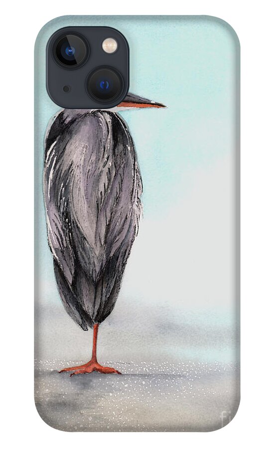 Heron iPhone 13 Case featuring the painting Heron by Hilda Wagner