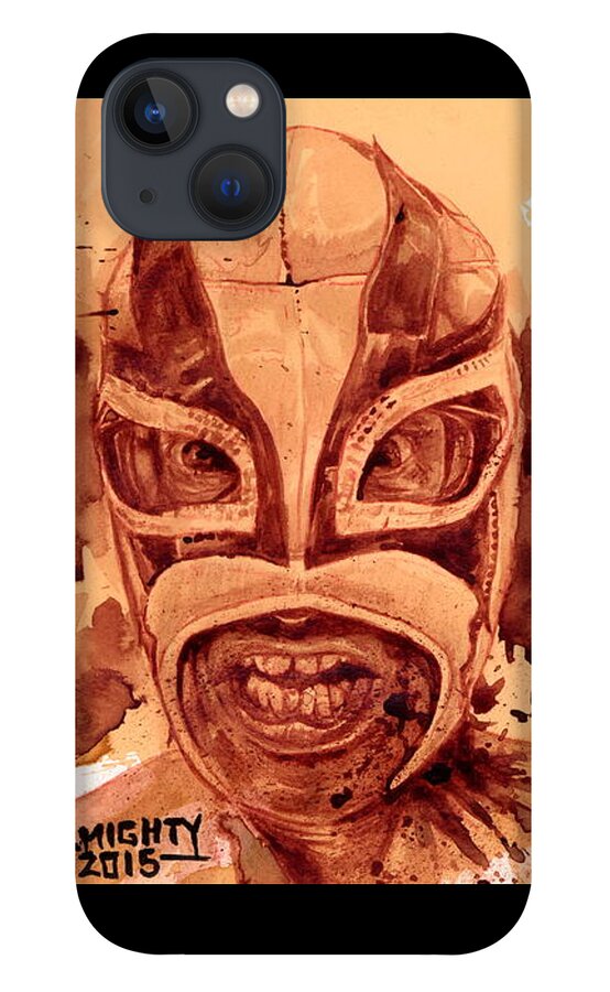 Ryan Almighty iPhone 13 Case featuring the painting HEWHOCANNOTBENAMED - dry blood by Ryan Almighty