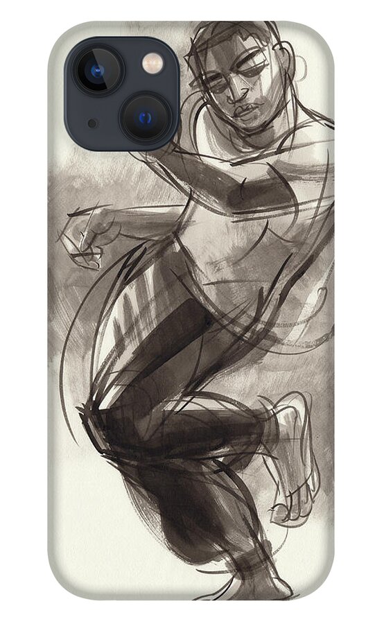 Male Dancer iPhone 13 Case featuring the painting Hiphop Dancer 2 by Judith Kunzle