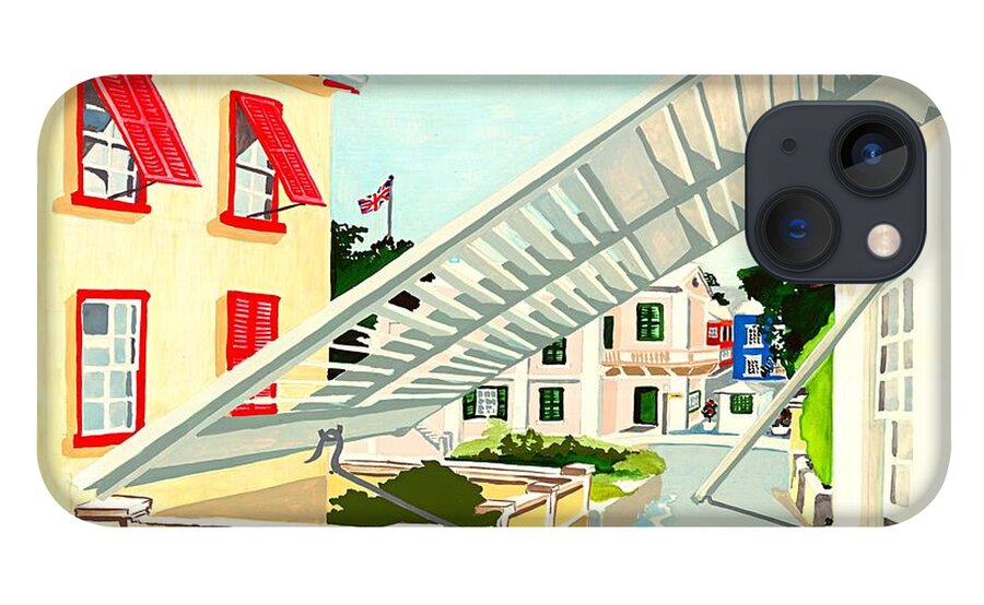 Historic Island Architecture iPhone 13 Case featuring the painting Historic St George's Town - Bermuda by Joan Cordell