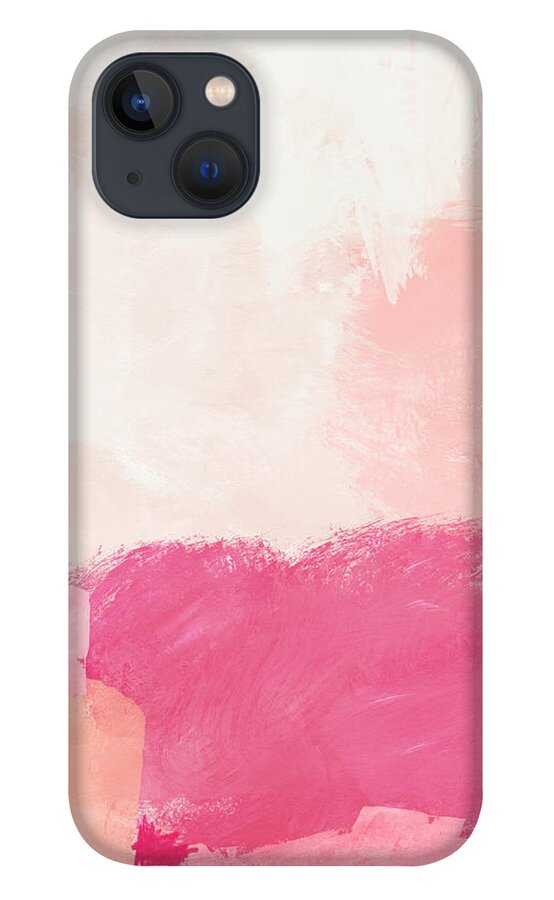 Abstract iPhone 13 Case featuring the mixed media History of Pink- Abstract Art by Linda Woods by Linda Woods
