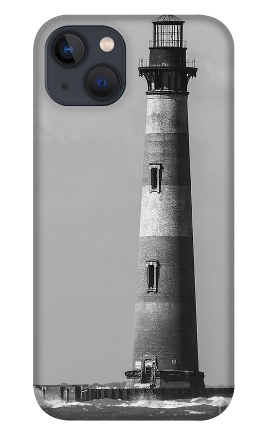 Folly Beach iPhone 13 Case featuring the photograph History Stands Tall Grayscale by Jennifer White
