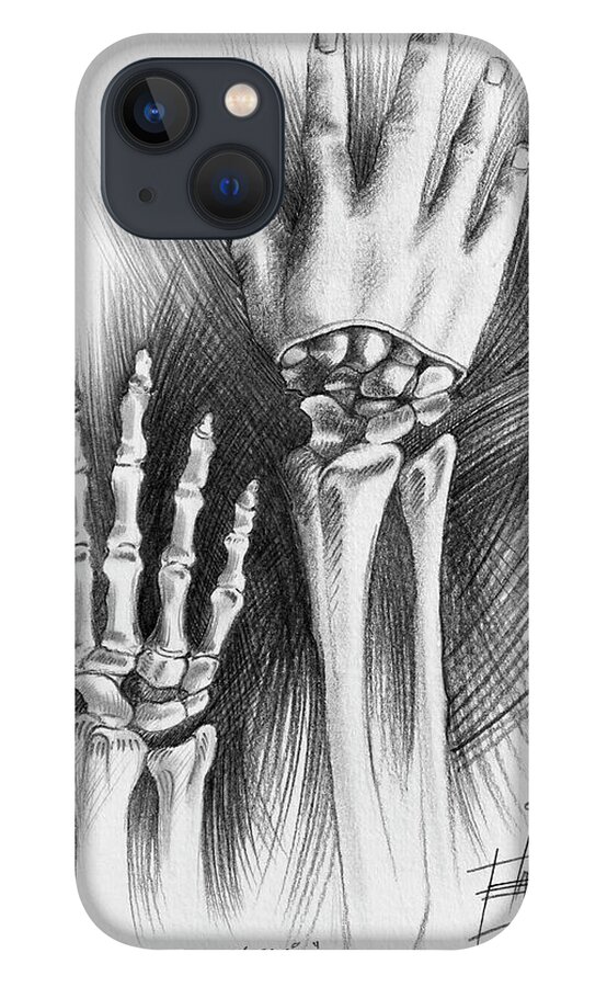 Interior Decoration iPhone 13 Case featuring the drawing Holy Hands Worship by Ian Anderson
