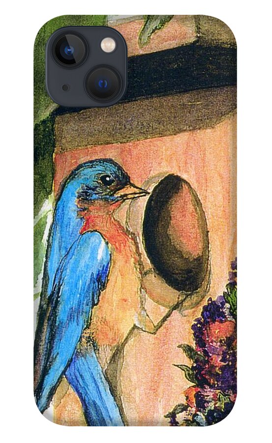 Bluebirds iPhone 13 Case featuring the painting Home Sweet Home by Gail Kirtz