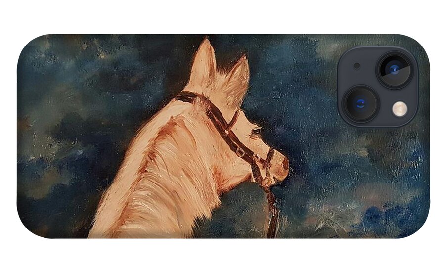 Palomino iPhone 13 Case featuring the painting Honey Palomino Horse 28 by Cheryl Nancy Ann Gordon