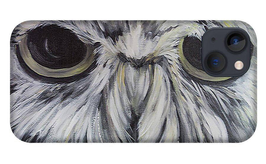 Owl iPhone 13 Case featuring the painting Hoot by Sally Quillin