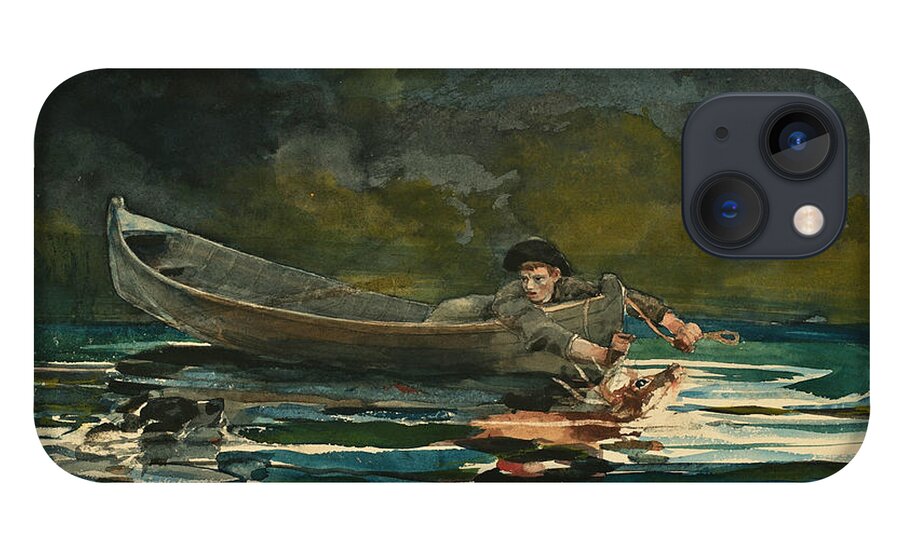 Winslow Homer iPhone 13 Case featuring the drawing Hound and Hunter. Sketch by Winslow Homer