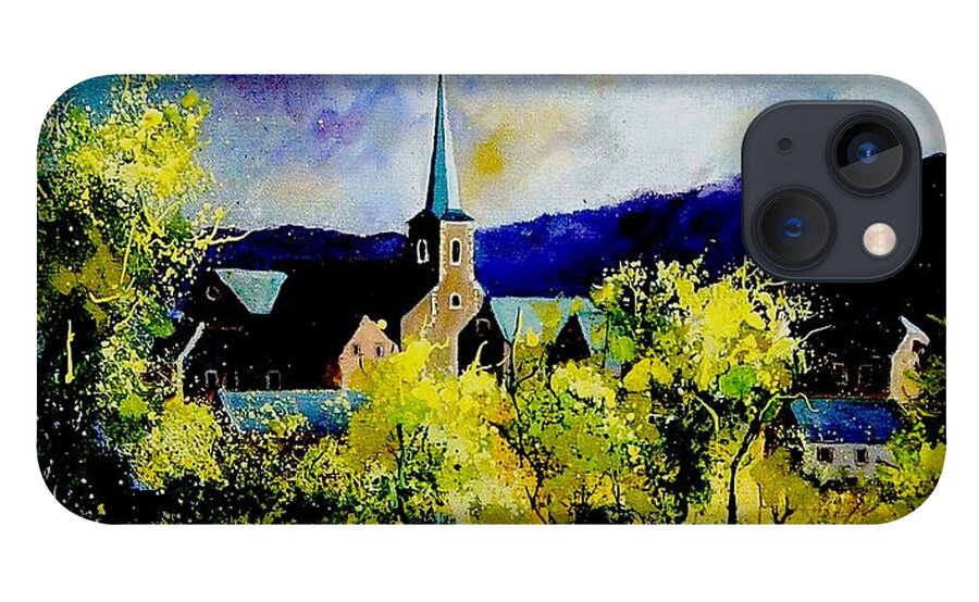 Poppies iPhone 13 Case featuring the painting Hour Village Belgium by Pol Ledent