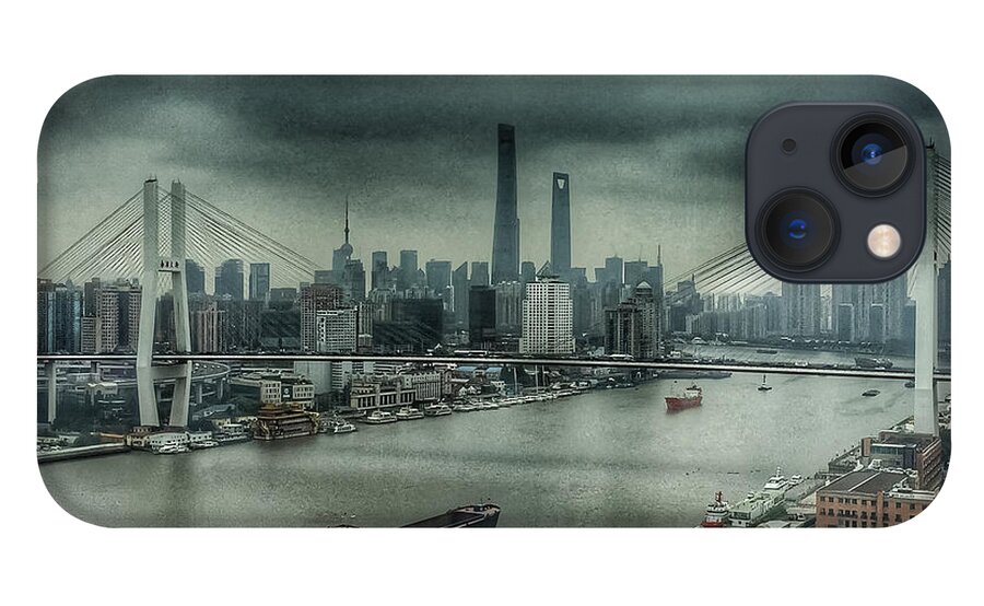 China iPhone 13 Case featuring the photograph Huang Pu River Shanghai by Frank Mari