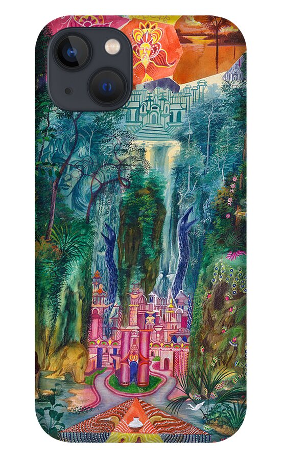 Pablo Amaringo iPhone 13 Case featuring the painting Huarmi Taquina by Pablo Amaringo