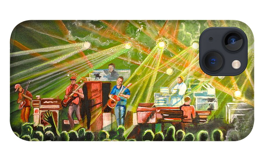 Umphrey's Mcgee iPhone 13 Case featuring the painting In with the Um Crowd by Patricia Arroyo