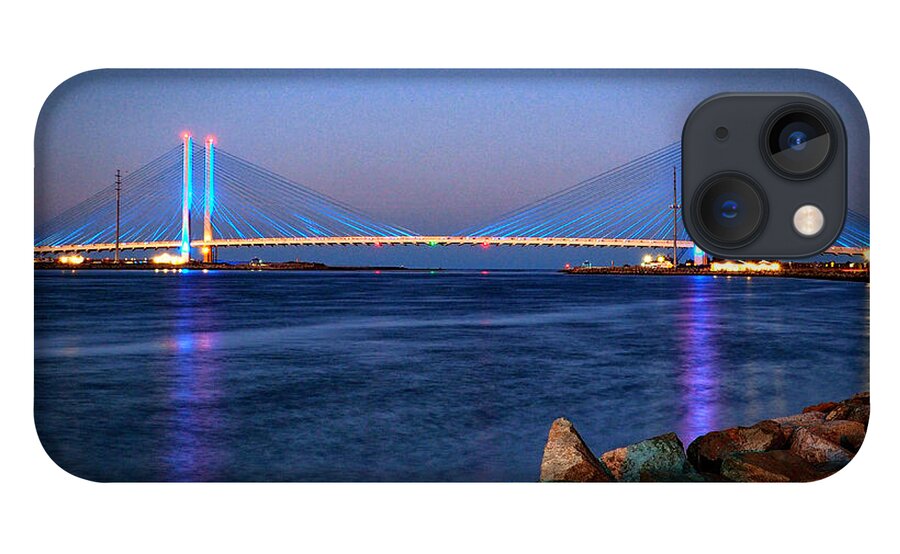 Indian River Inlet iPhone 13 Case featuring the photograph Indian River Inlet Bridge Twilight by Bill Swartwout