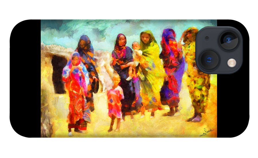 Indian Women 2 iPhone 13 Case featuring the painting Indian women 2 by George Rossidis