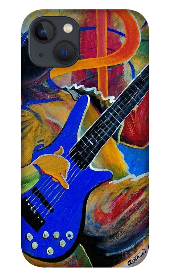  Guitar iPhone 13 Case featuring the painting Inside my music by Arthur Covington
