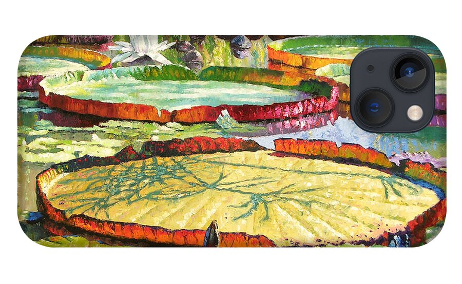 Garden Pond iPhone 13 Case featuring the painting Interwoven Beauty by John Lautermilch