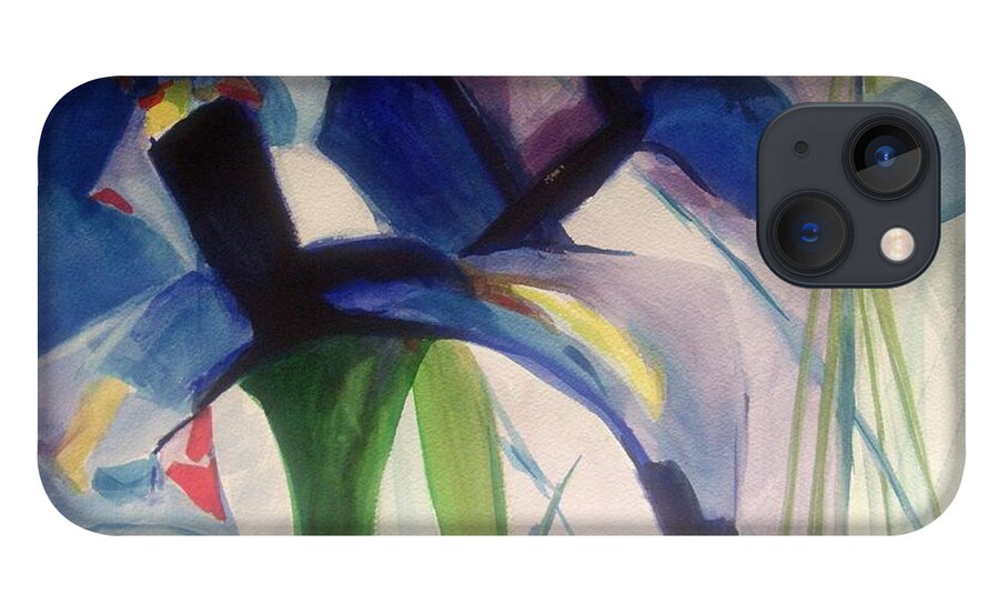 Painting iPhone 13 Case featuring the painting Iris Power by Nicolas Bouteneff