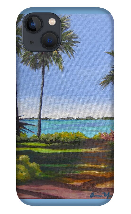 Palm iPhone 13 Case featuring the painting Islamorada Alley by Anne Marie Brown