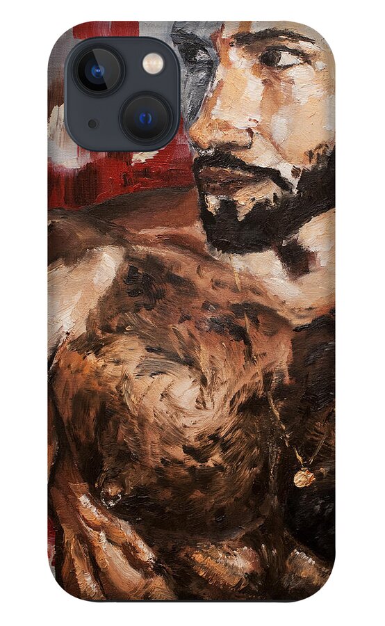 Male Form iPhone 13 Case featuring the painting JAK by Carlos Flores