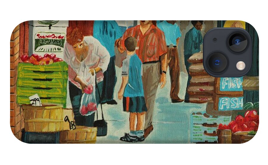 Cityscape iPhone 13 Case featuring the painting Jame St Fish Market by David Bigelow