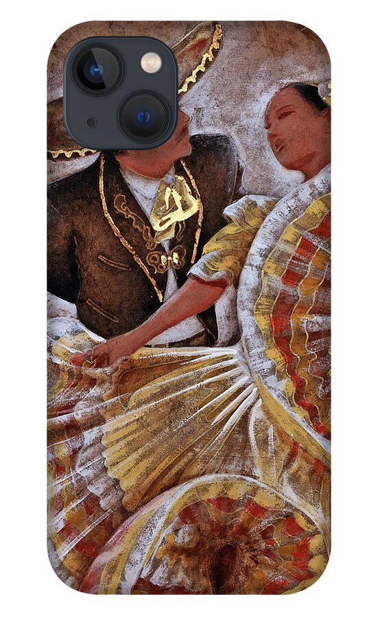 Jarabe Tapatio iPhone 13 Case featuring the painting J A R A B E . T A P A T I O by J U A N - O A X A C A