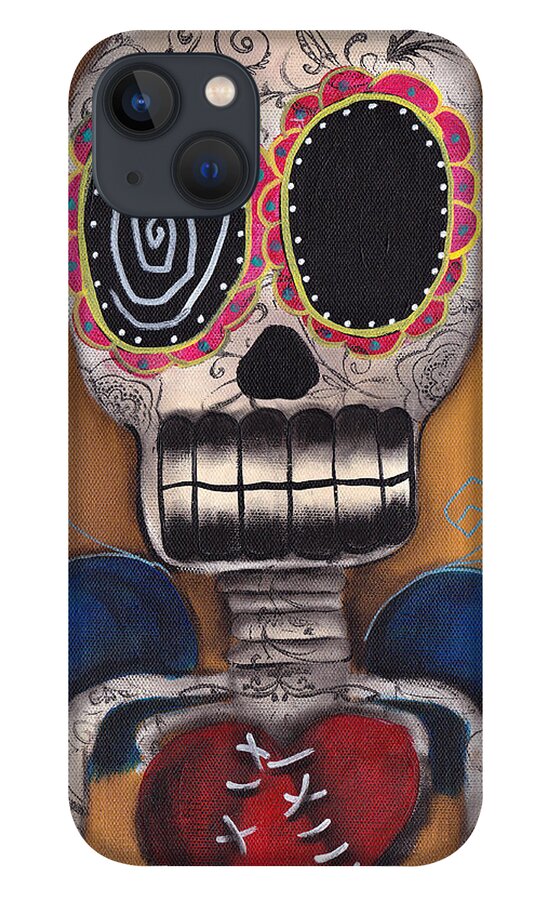 Day Of The Dead iPhone 13 Case featuring the painting Javier by Abril Andrade