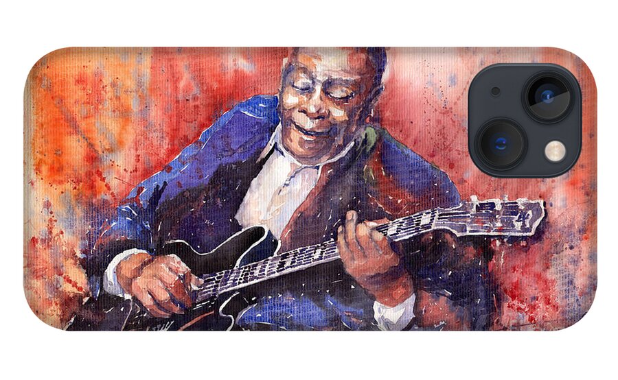 Jazz iPhone 13 Case featuring the painting Jazz B B King 06 a by Yuriy Shevchuk