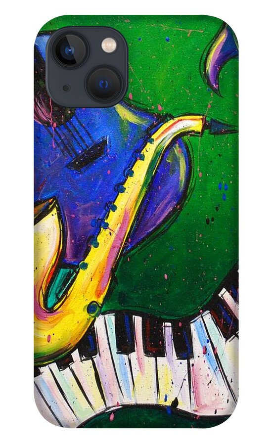 Jazz iPhone 13 Case featuring the painting Jazz Time by Emily Page