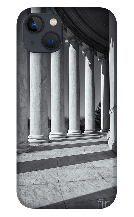 Clarence Holmes iPhone 13 Case featuring the photograph Jefferson Memorial Columns and Shadows by Clarence Holmes