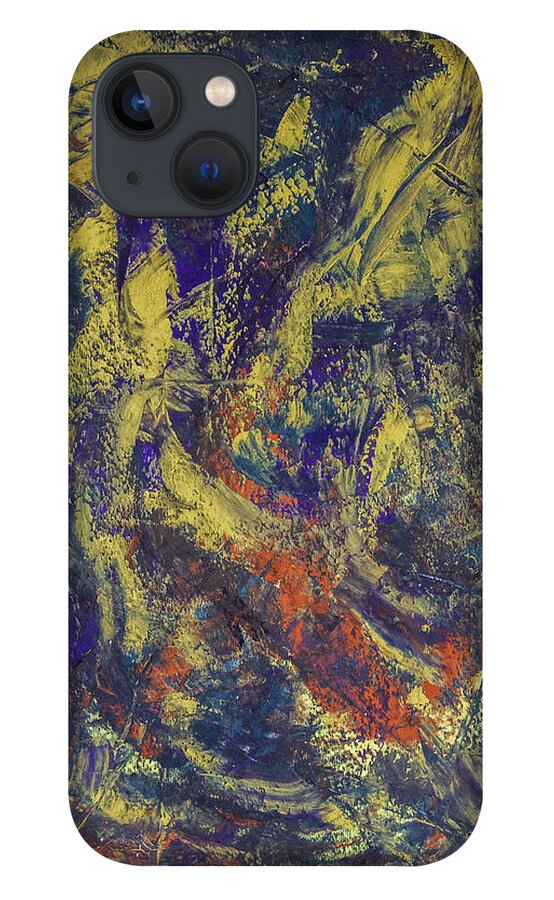 Abstract iPhone 13 Case featuring the painting Flower in Hades by Julius Hannah