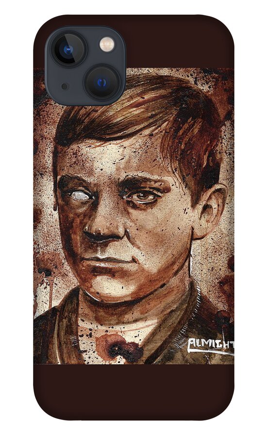 Ryan Almighty iPhone 13 Case featuring the painting JESSE POMEROY dry blood by Ryan Almighty