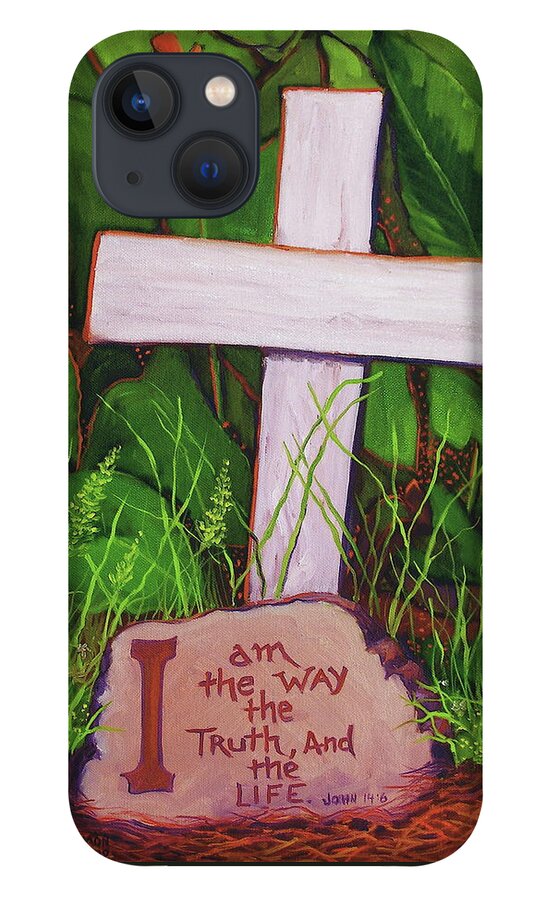 Christian iPhone 13 Case featuring the painting Garden Wisdom, The Way by Jeanette Jarmon