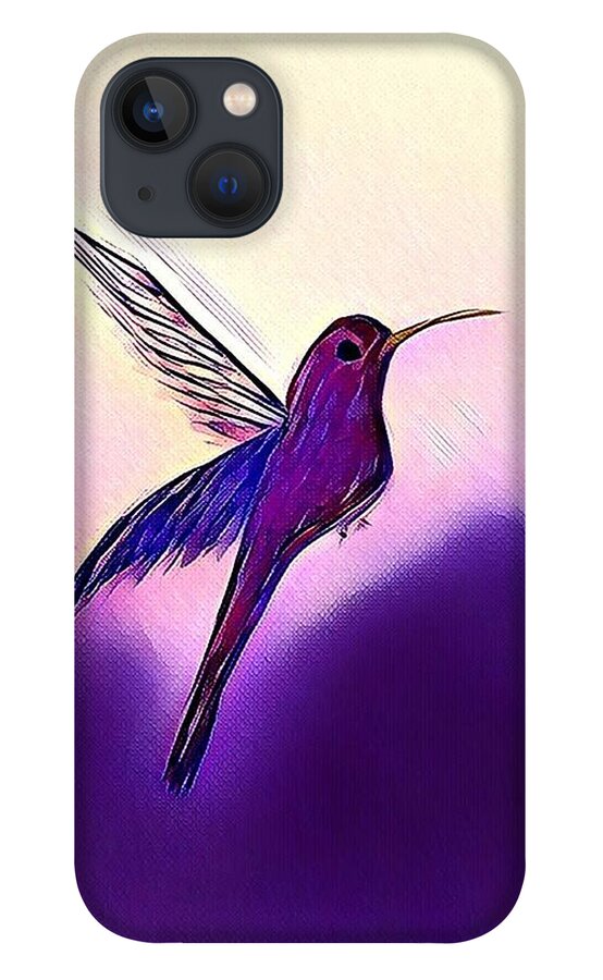 Hummingbird iPhone 13 Case featuring the painting Joy by Margaret Welsh Willowsilk