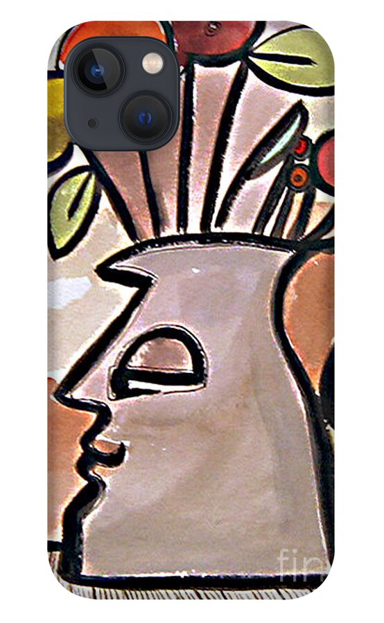 Flower iPhone 13 Case featuring the painting Jug face by Marilyn Brooks