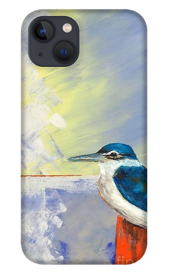 Bird iPhone 13 Case featuring the painting Kingfisher by Tracey Lee Cassin