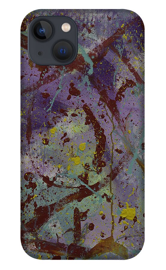 Abstract iPhone 13 Case featuring the painting Kiwi Fruit Cutie by Julius Hannah