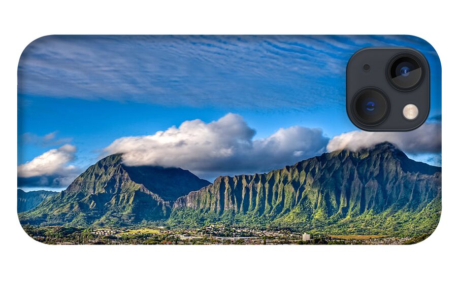 Hawaii iPhone 13 Case featuring the photograph Koolau and Pali Lookout from Kanohe by Dan McManus