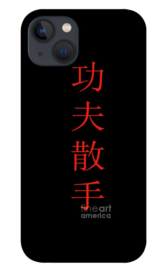 Chinese Characters iPhone 13 Case featuring the digital art Kung Fu San Soo Red and Black Chinese Characters by Leah McPhail