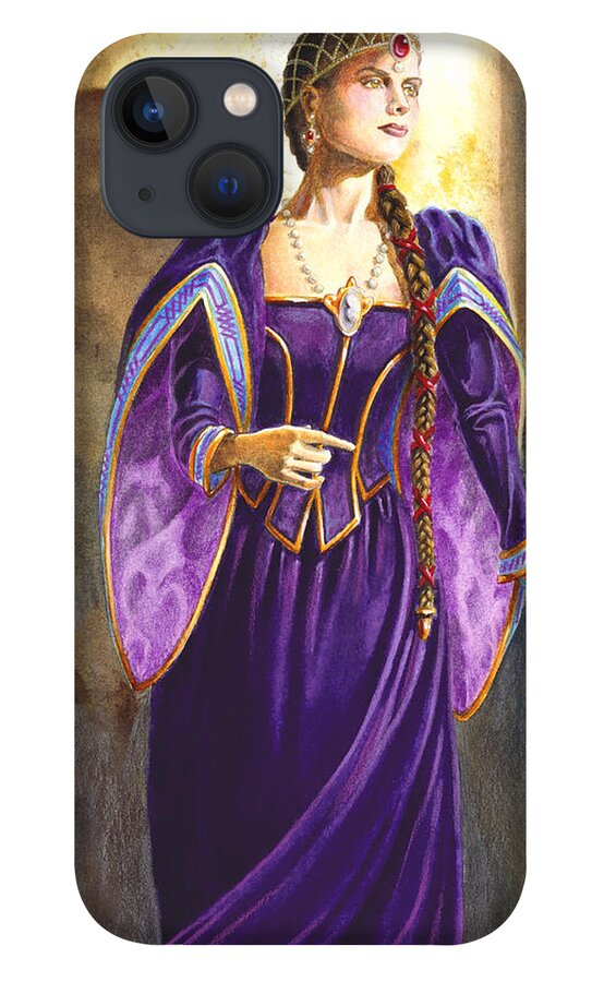 Camelot iPhone 13 Case featuring the painting Lady Ettard by Melissa A Benson