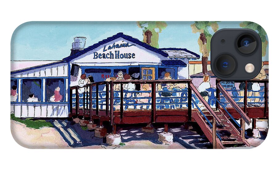 Lahaina Beach House iPhone 13 Case featuring the painting Lahaina Beach House Pacific Beach San Diego California by Paul Strahm