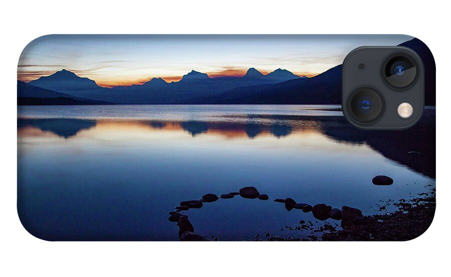 Glacier National Park iPhone 13 Case featuring the photograph Lake McDonald Sunrise Tranquility by Lon Dittrick