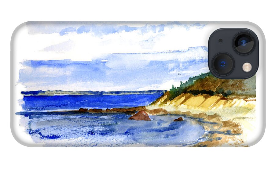 Seascape iPhone 13 Case featuring the painting Lambert Cove by Paul Gaj