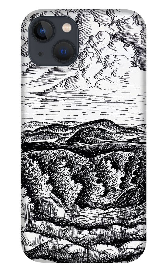 Landscapes iPhone 13 Case featuring the drawing Landscape 1 by John Kaelin