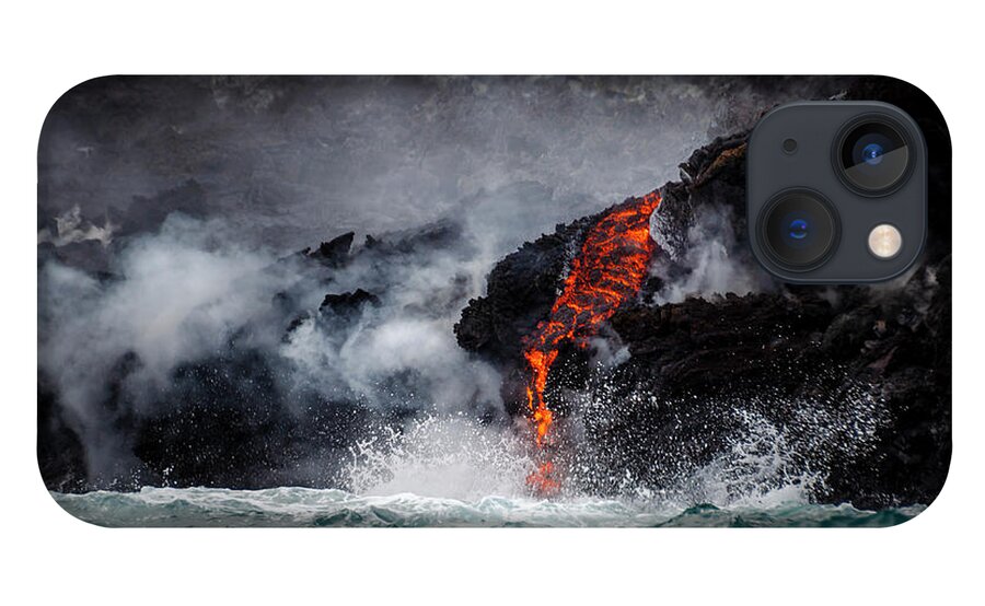Lava iPhone 13 Case featuring the photograph Lava Dripping into the Ocean by Daniel Murphy