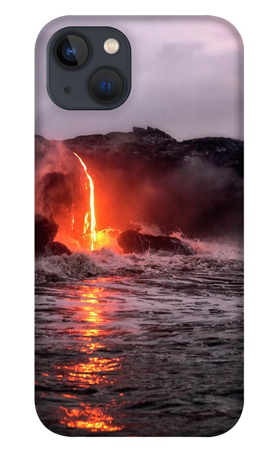 Hawaii Volcanoes National Park iPhone 13 Case featuring the photograph Lava Pour by Nicki Frates
